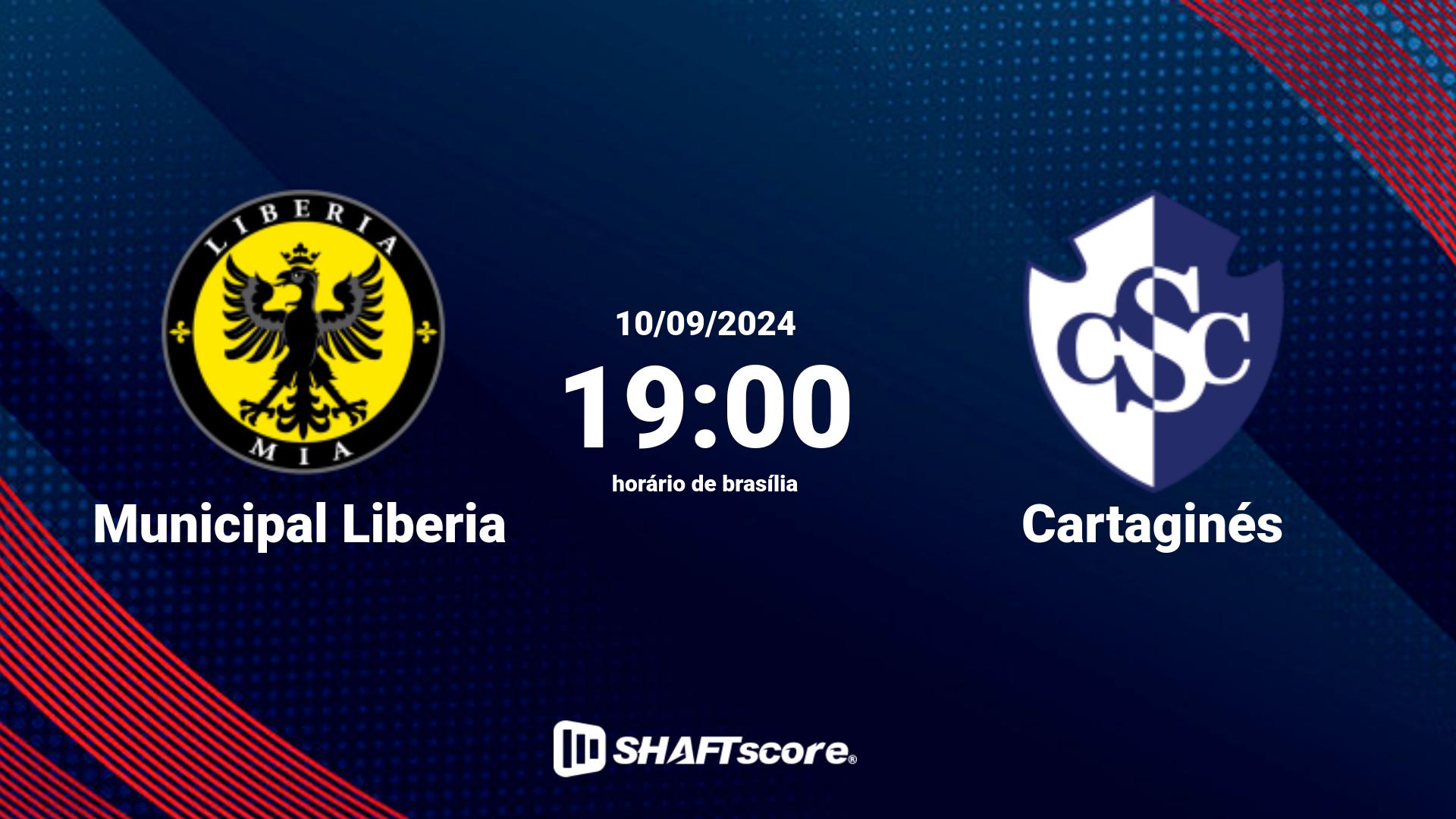 Estatísticas do jogo Municipal Liberia vs Cartaginés 10.09 19:00