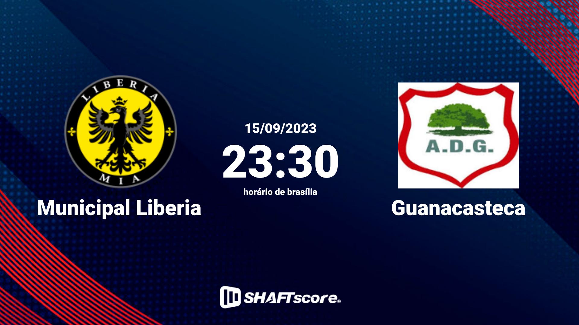 Estatísticas do jogo Municipal Liberia vs Guanacasteca 15.09 23:30