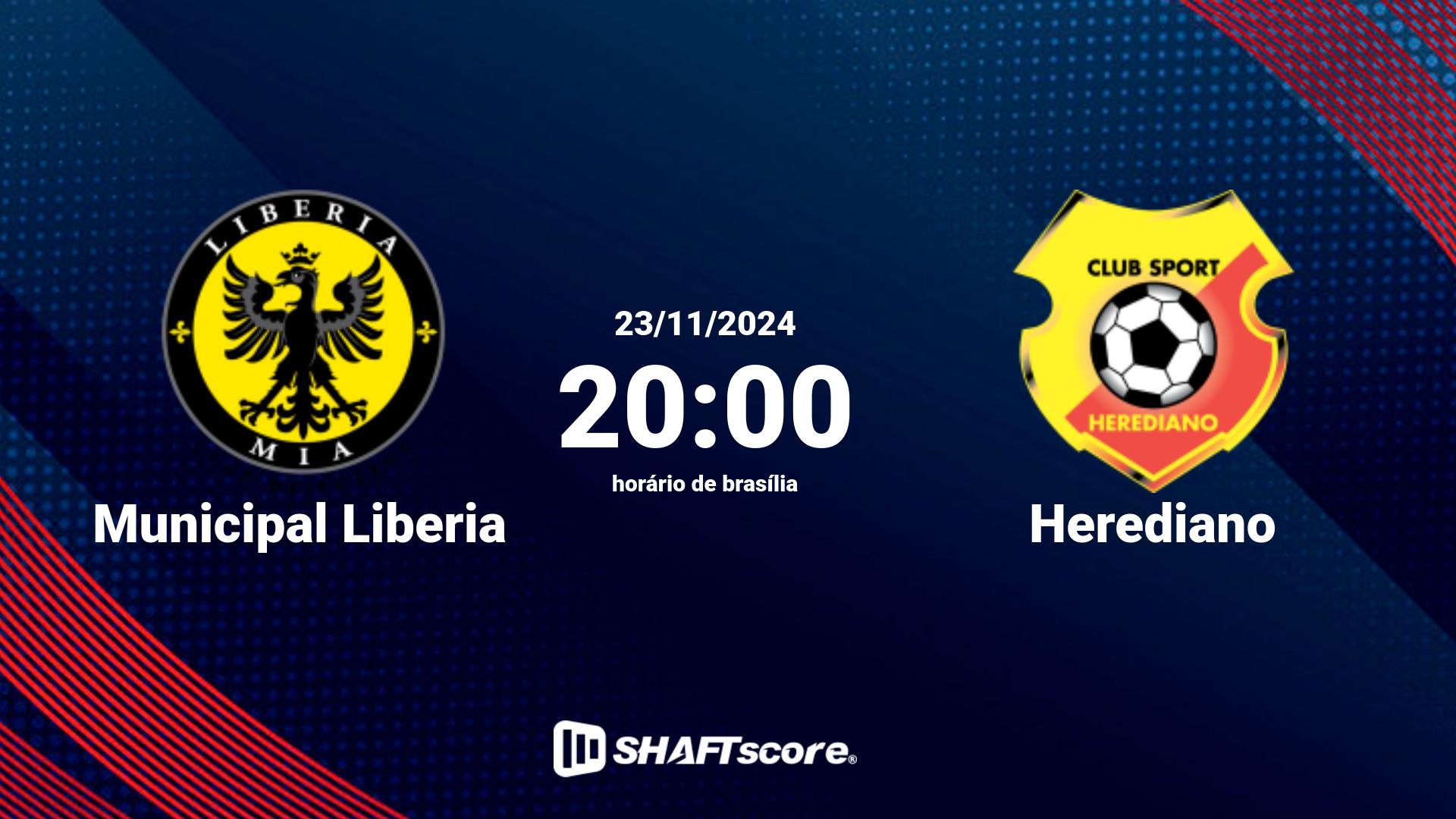 Estatísticas do jogo Municipal Liberia vs Herediano 23.11 20:00