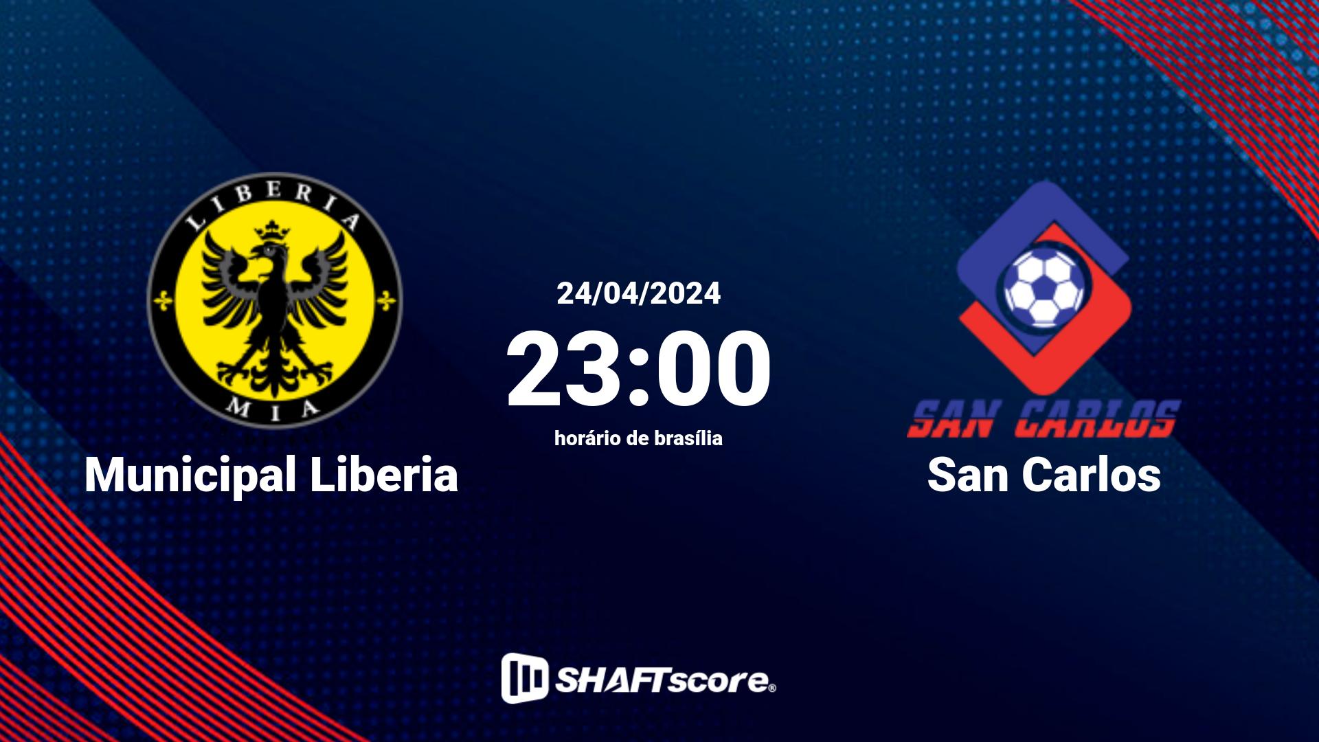 Estatísticas do jogo Municipal Liberia vs San Carlos 24.04 23:00