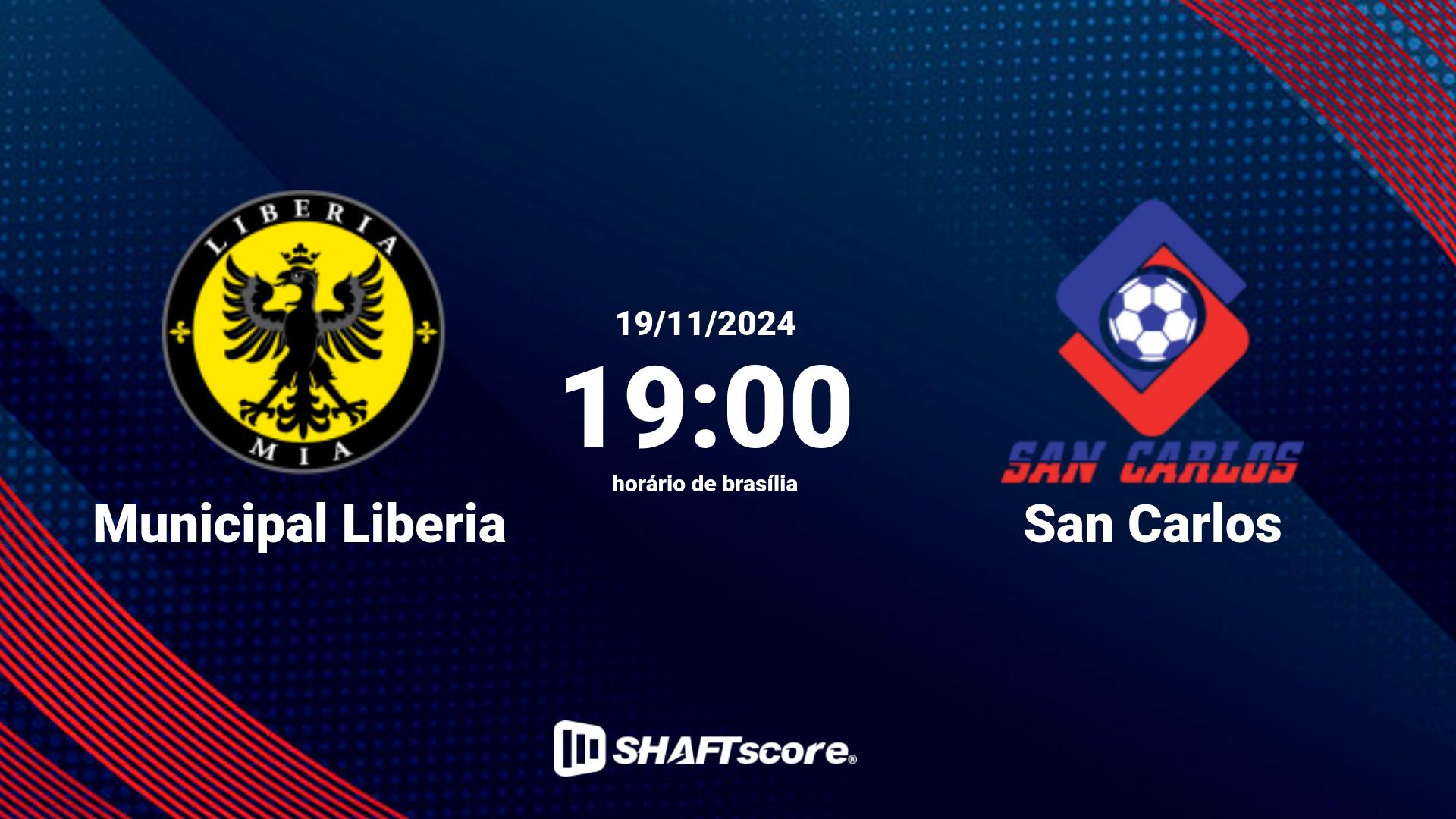 Estatísticas do jogo Municipal Liberia vs San Carlos 19.11 19:00