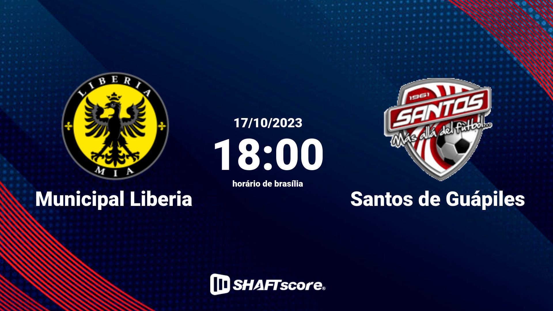 Estatísticas do jogo Municipal Liberia vs Santos de Guápiles 17.10 18:00