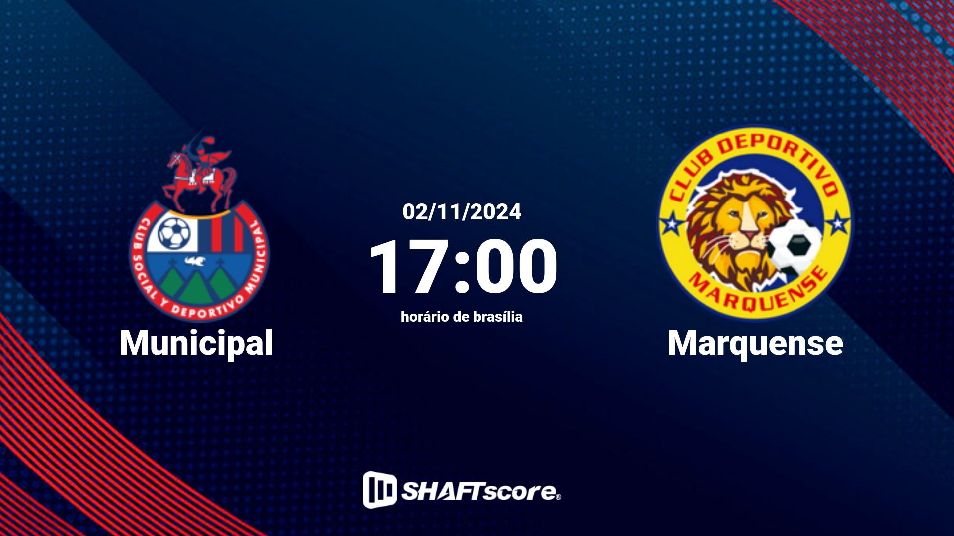 Estatísticas do jogo Municipal vs Marquense 02.11 17:00