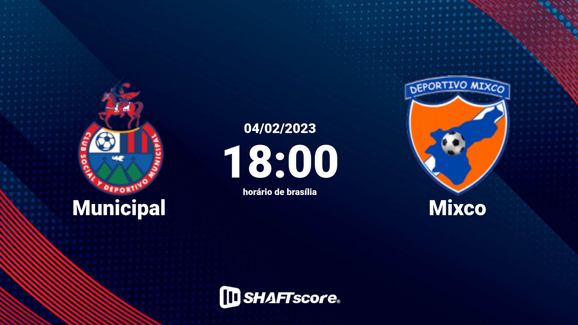 Estatísticas do jogo Municipal vs Mixco 04.02 18:00