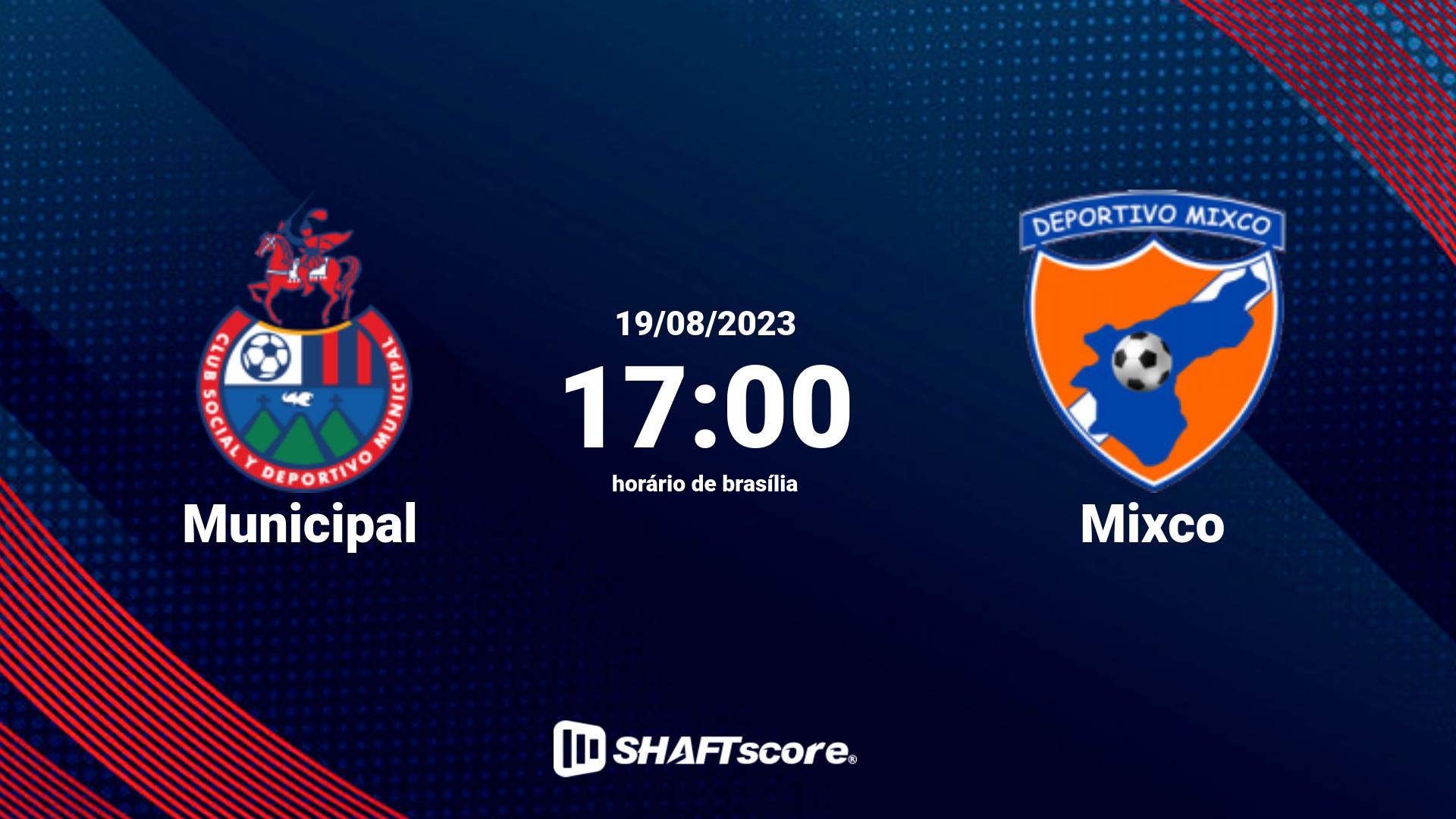 Estatísticas do jogo Municipal vs Mixco 19.08 17:00