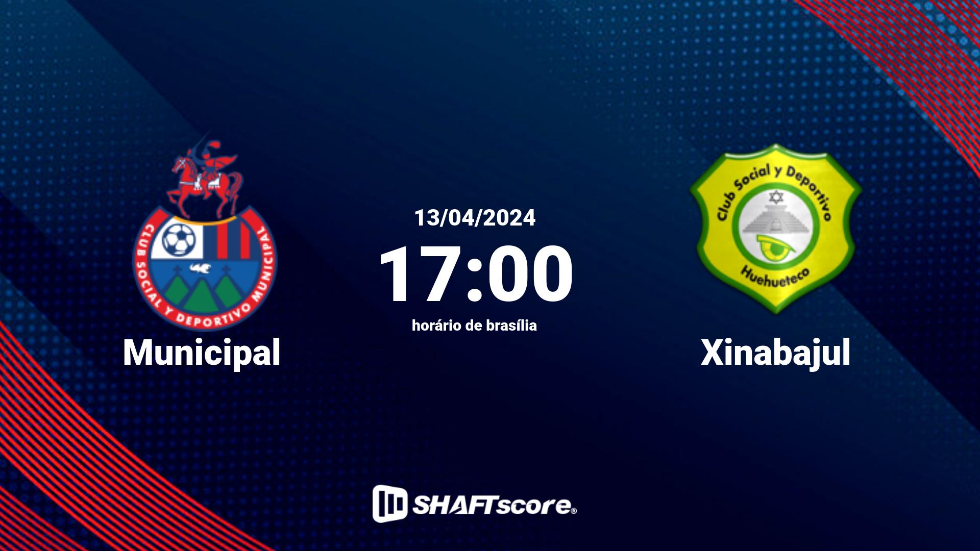 Estatísticas do jogo Municipal vs Xinabajul 13.04 17:00