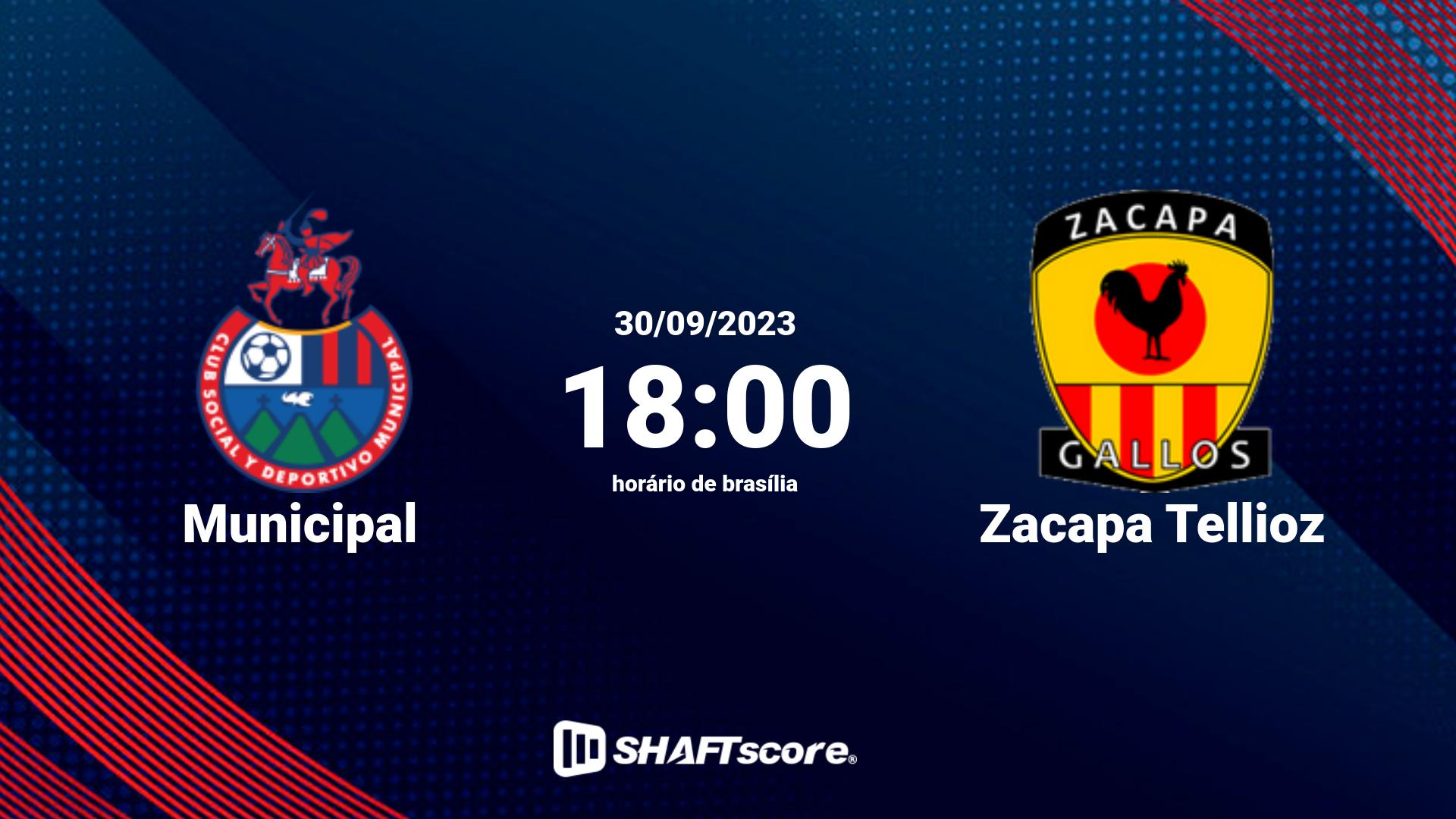 Estatísticas do jogo Municipal vs Zacapa Tellioz 30.09 18:00