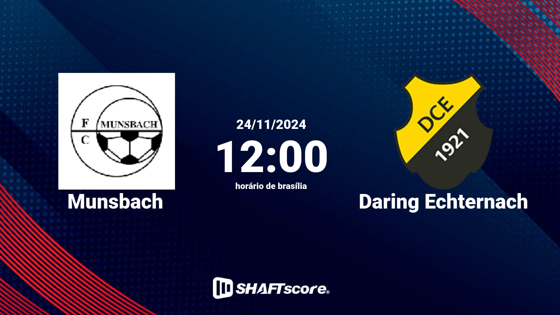 Estatísticas do jogo Munsbach vs Daring Echternach 24.11 12:00