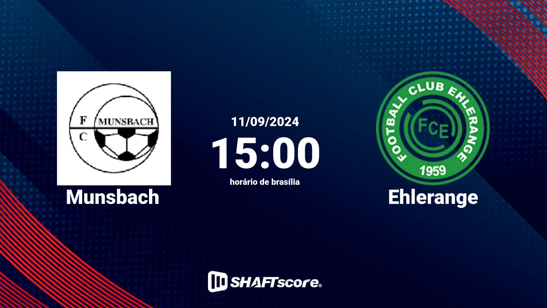 Estatísticas do jogo Munsbach vs Ehlerange 11.09 15:00