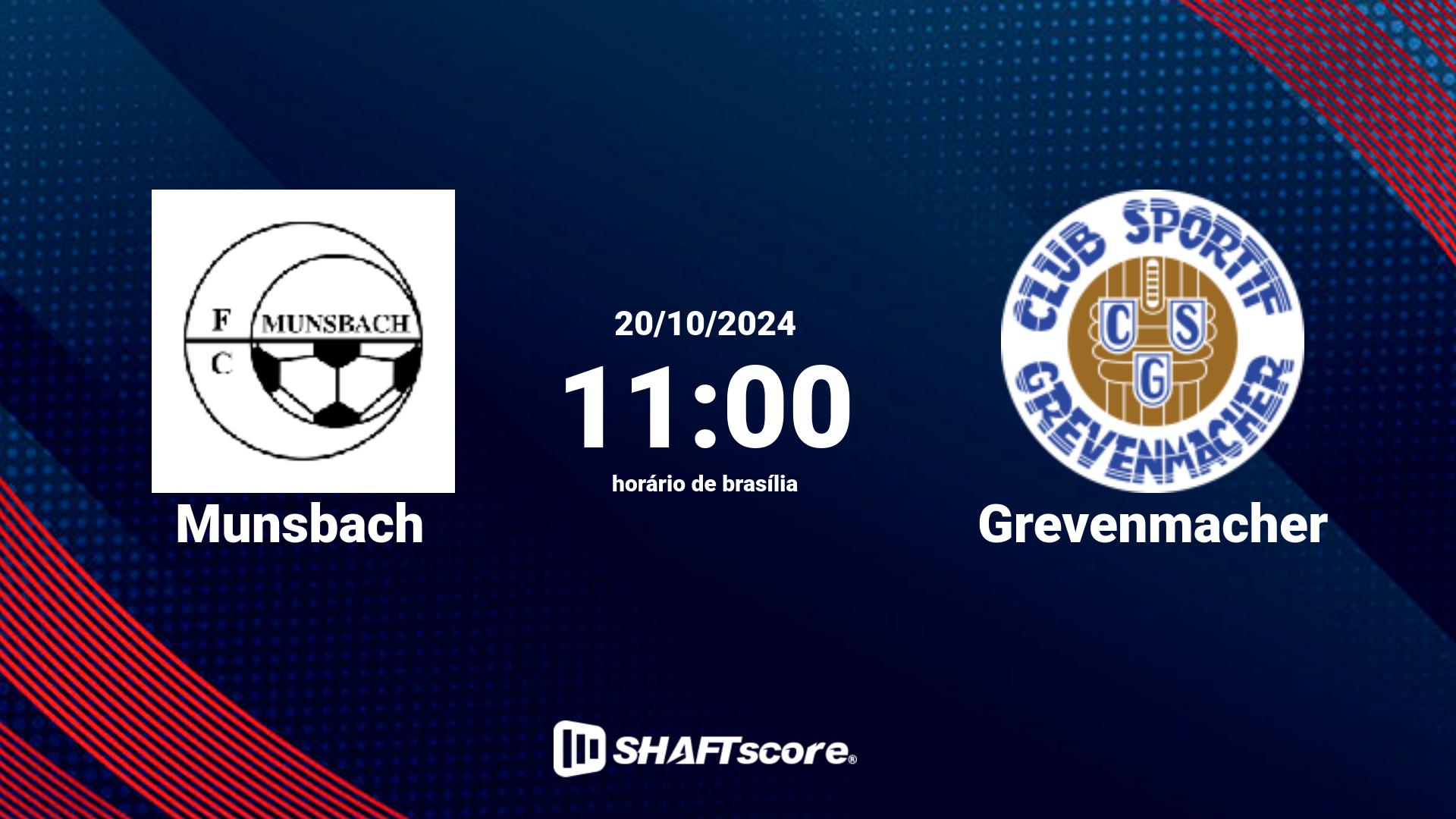 Estatísticas do jogo Munsbach vs Grevenmacher 20.10 11:00