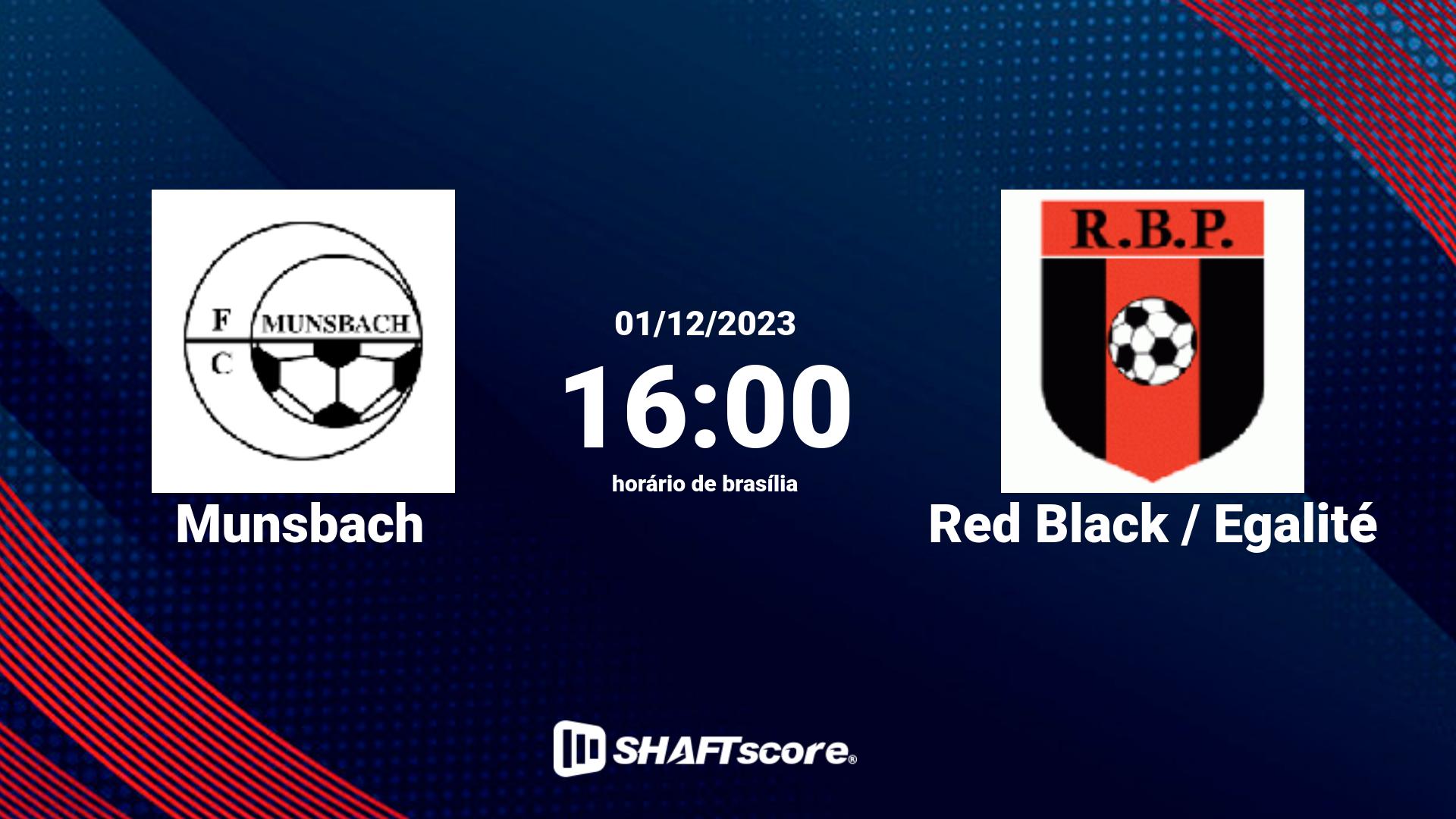 Estatísticas do jogo Munsbach vs Red Black / Egalité 01.12 16:00