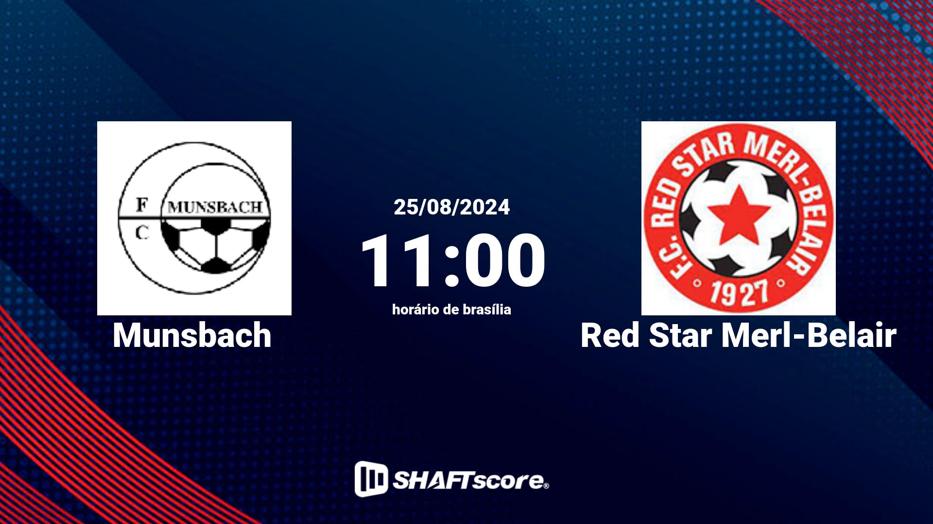 Estatísticas do jogo Munsbach vs Red Star Merl-Belair 25.08 11:00