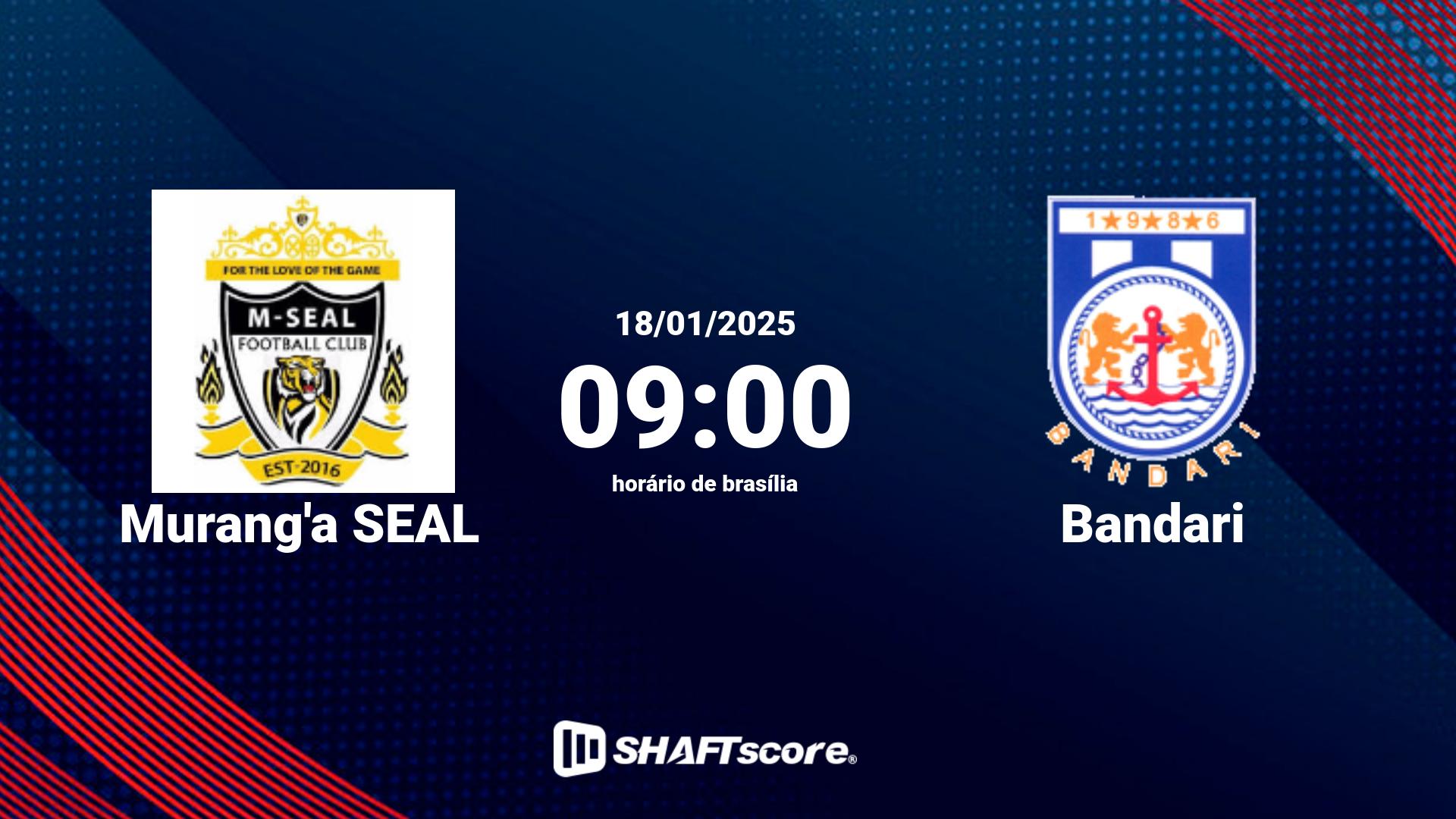 Estatísticas do jogo Murang'a SEAL vs Bandari 18.01 09:00