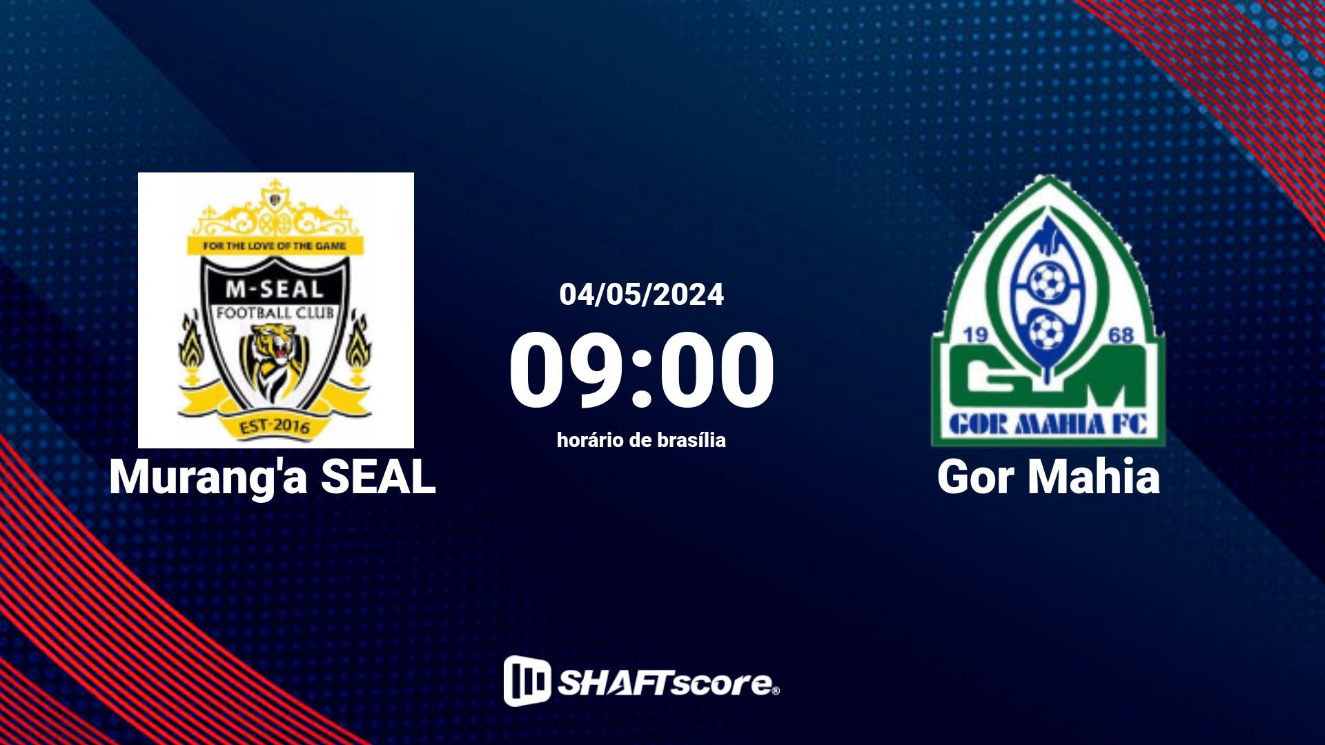 Estatísticas do jogo Murang'a SEAL vs Gor Mahia 04.05 09:00