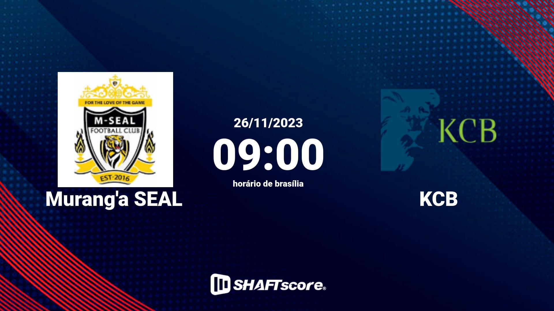 Estatísticas do jogo Murang'a SEAL vs KCB 26.11 09:00