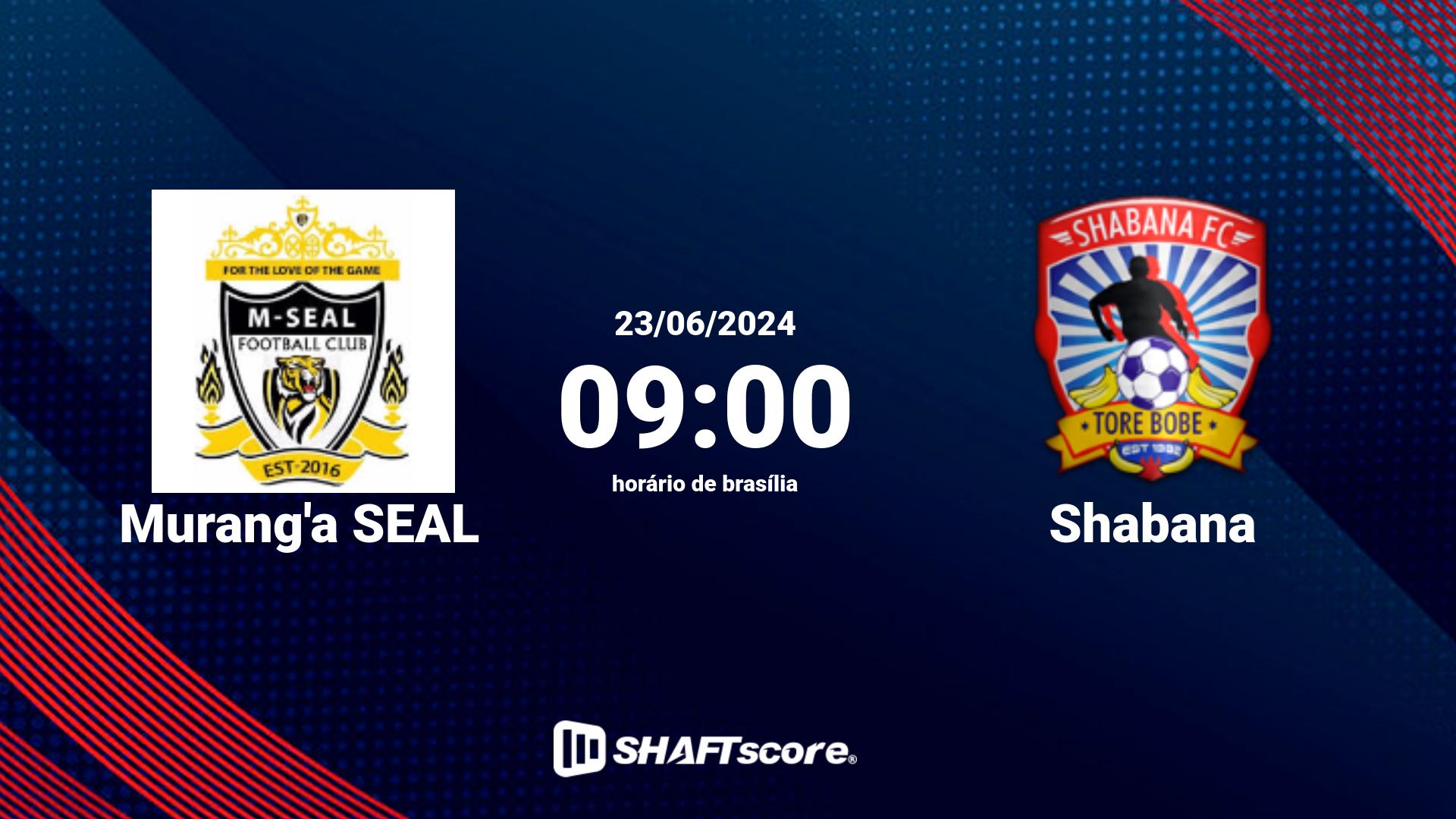 Estatísticas do jogo Murang'a SEAL vs Shabana 23.06 09:00