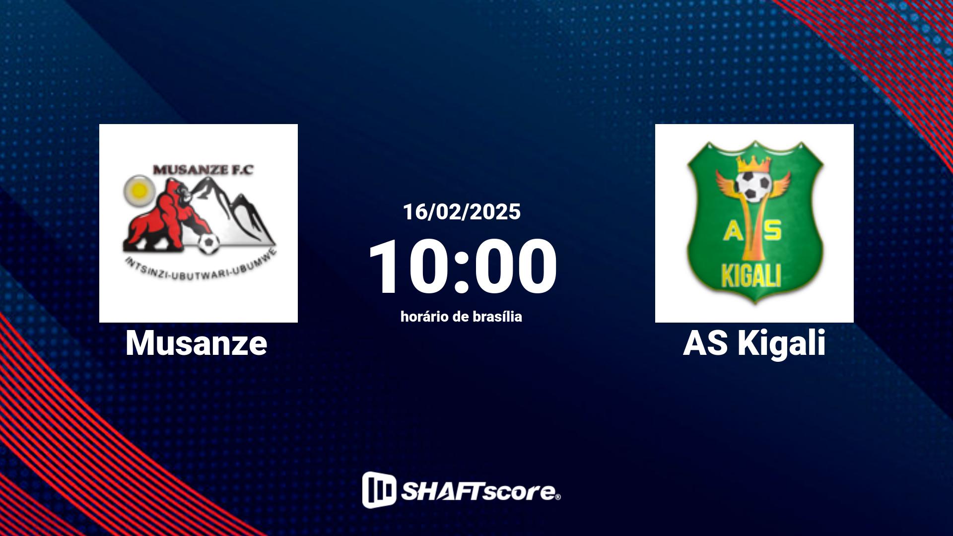 Estatísticas do jogo Musanze vs AS Kigali 16.02 10:00