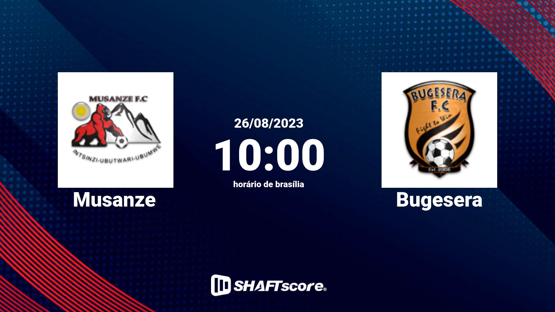 Estatísticas do jogo Musanze vs Bugesera 26.08 10:00