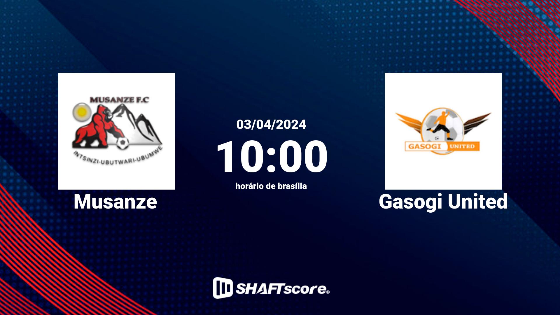 Estatísticas do jogo Musanze vs Gasogi United 03.04 10:00