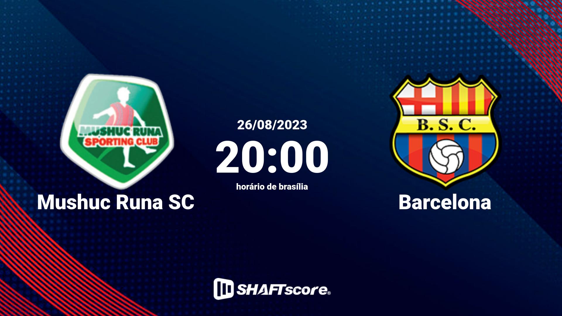 Estatísticas do jogo Mushuc Runa SC vs Barcelona 26.08 20:00