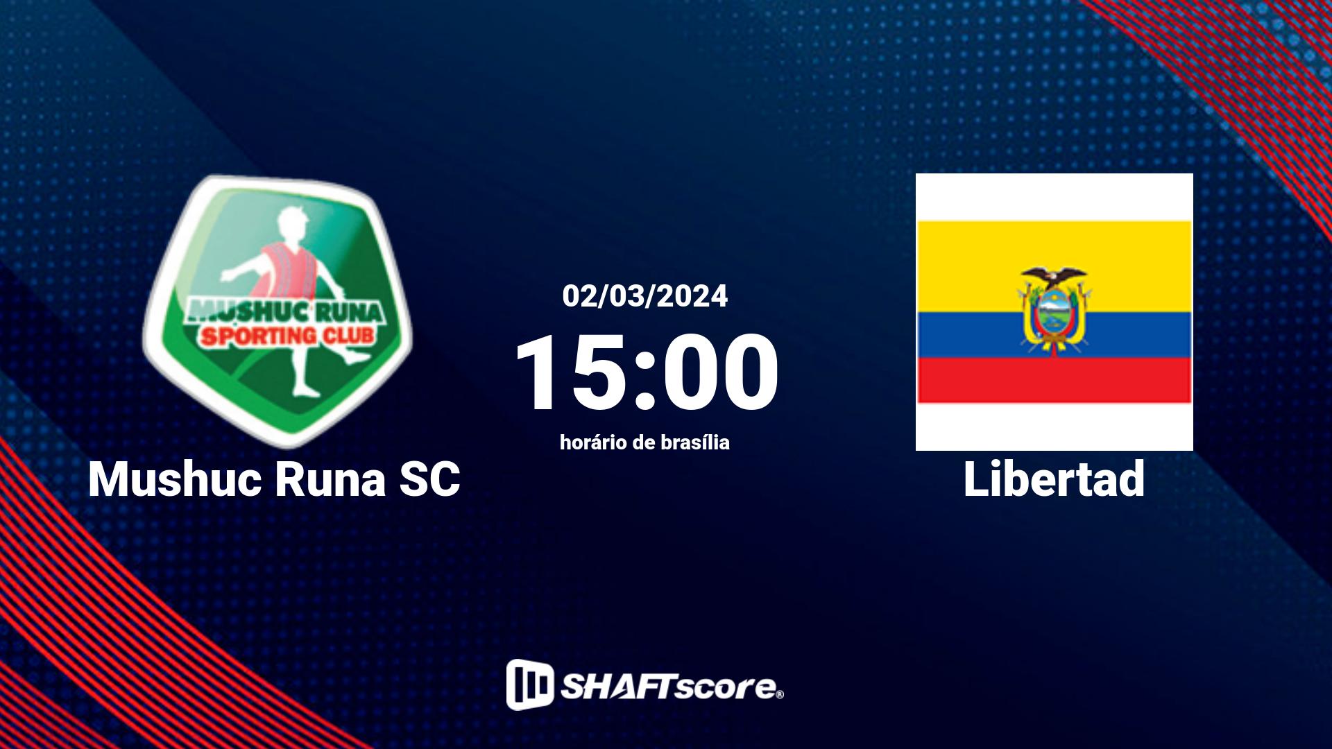 Estatísticas do jogo Mushuc Runa SC vs Libertad 02.03 15:00