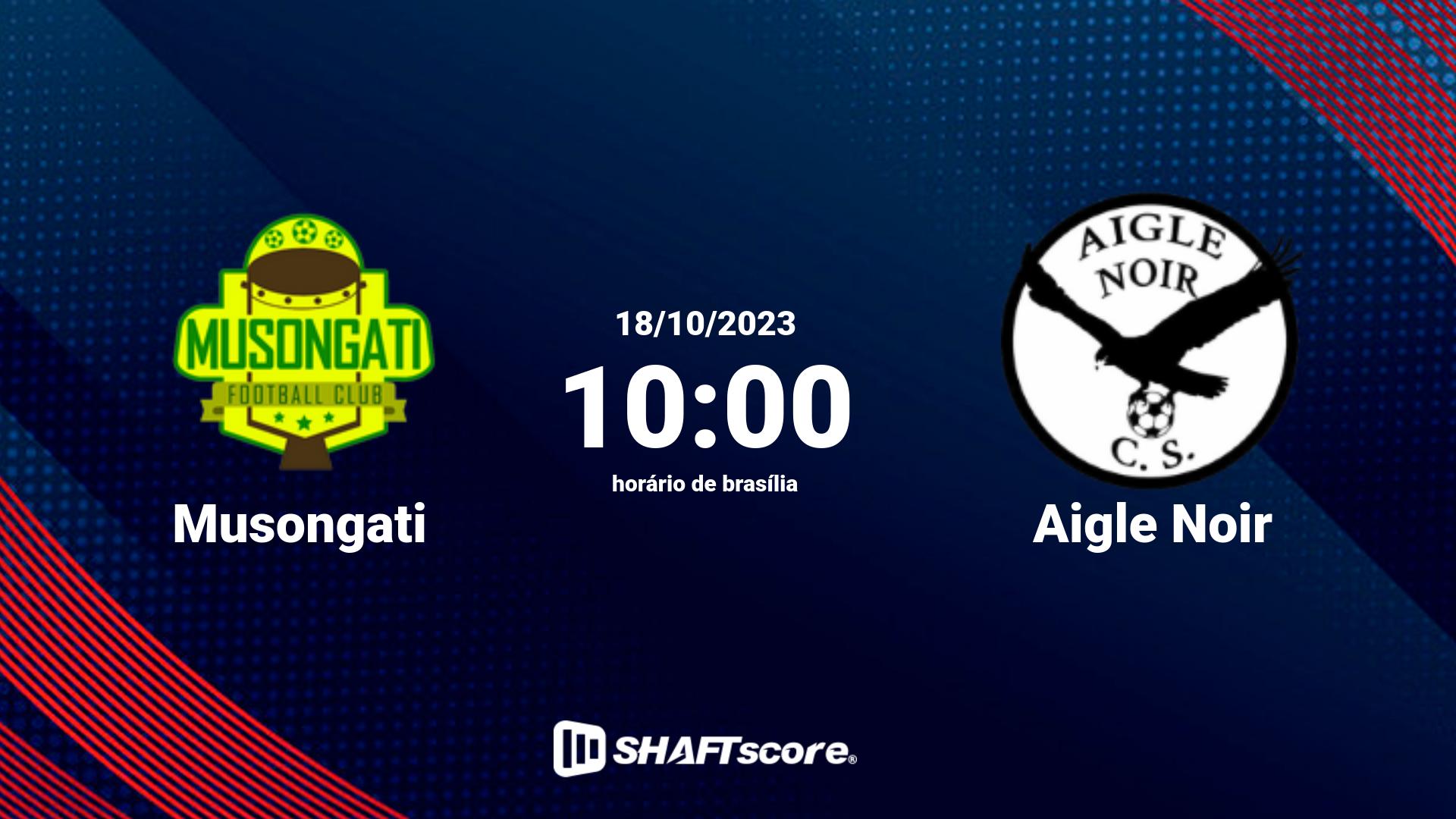 Estatísticas do jogo Musongati vs Aigle Noir 18.10 10:00