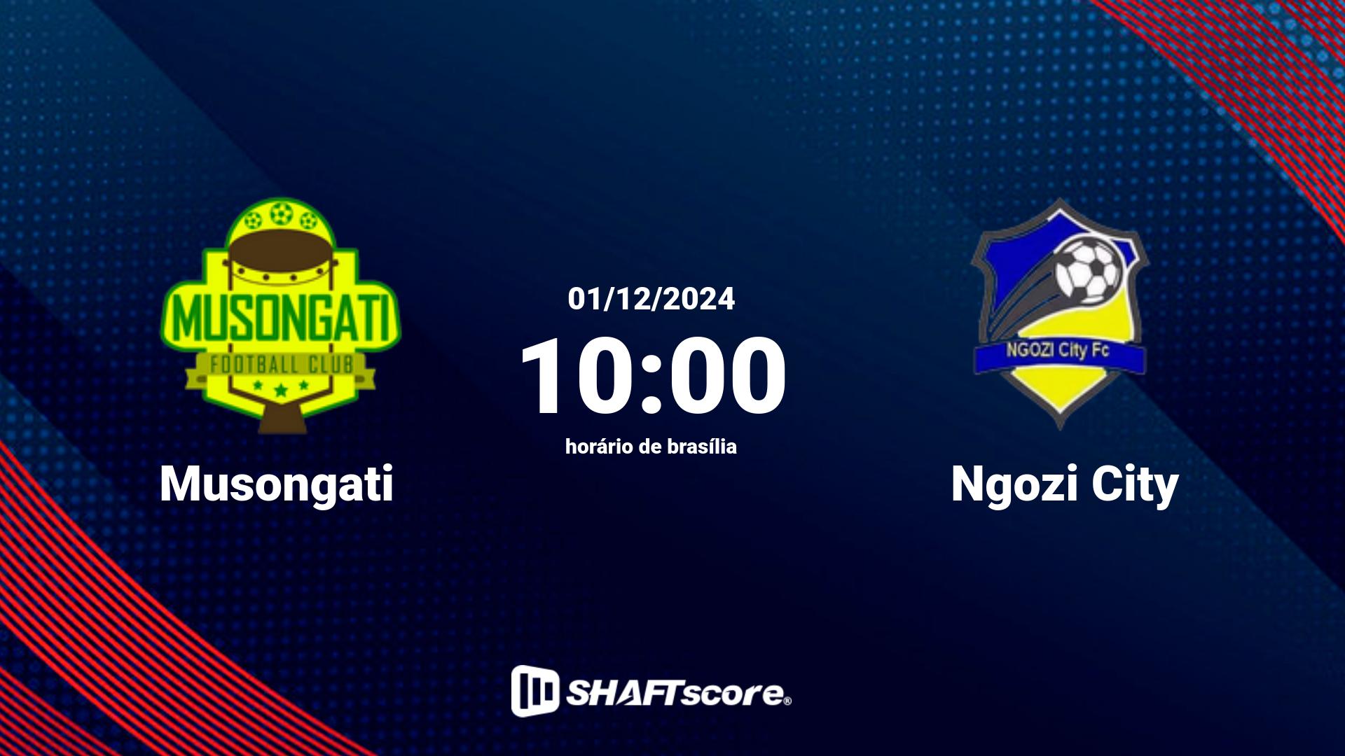 Estatísticas do jogo Musongati vs Ngozi City 01.12 10:00