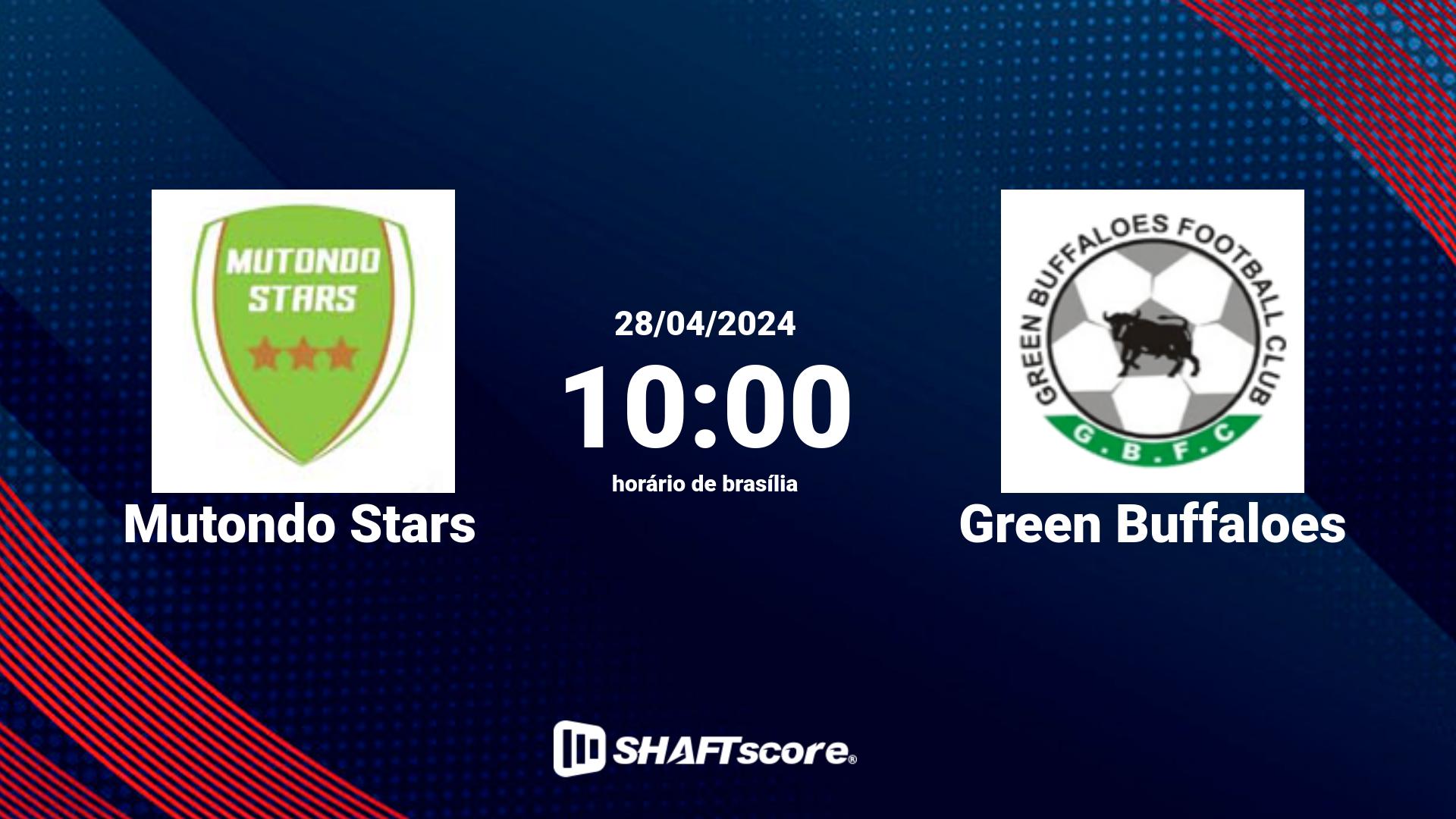 Estatísticas do jogo Mutondo Stars vs Green Buffaloes 28.04 10:00