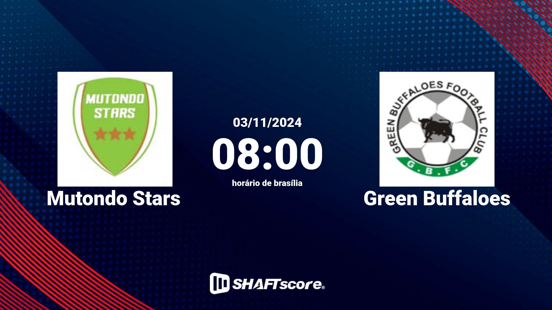 Estatísticas do jogo Mutondo Stars vs Green Buffaloes 03.11 08:00