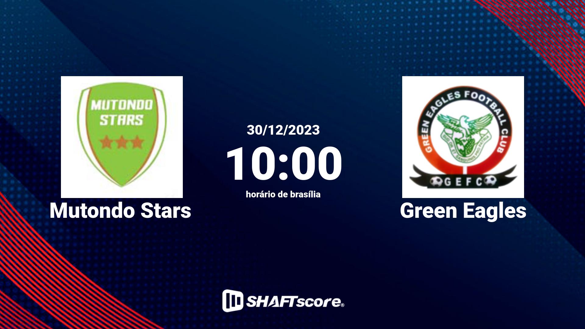 Estatísticas do jogo Mutondo Stars vs Green Eagles 30.12 10:00