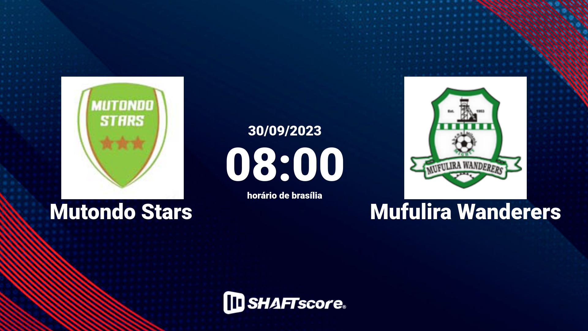 Estatísticas do jogo Mutondo Stars vs Mufulira Wanderers 30.09 08:00