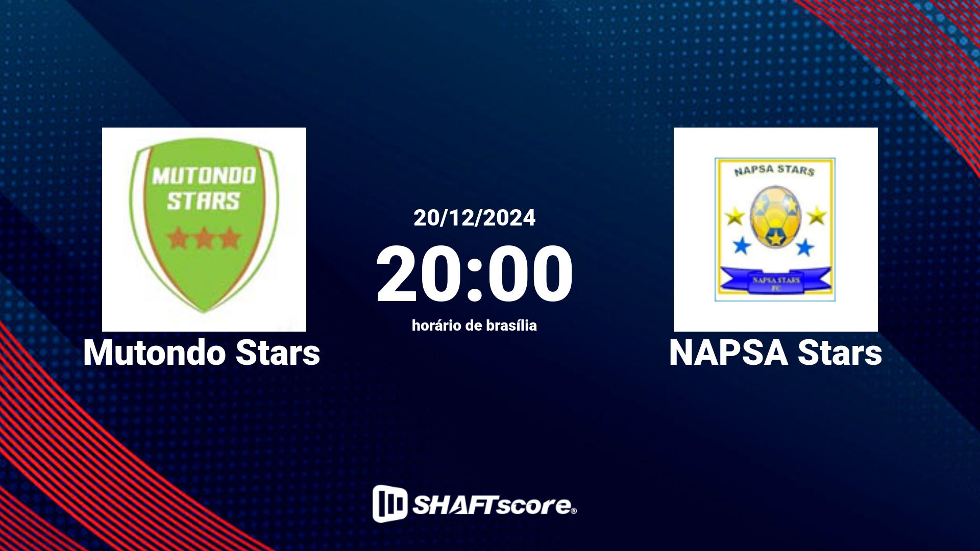 Estatísticas do jogo Mutondo Stars vs NAPSA Stars 20.12 20:00