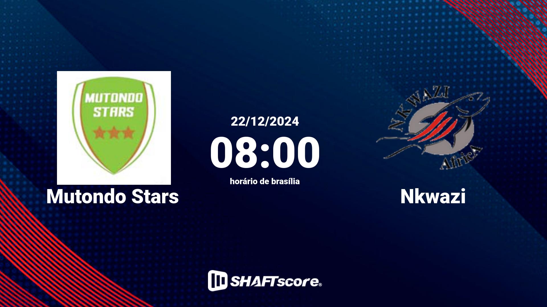 Estatísticas do jogo Mutondo Stars vs Nkwazi 22.12 08:00