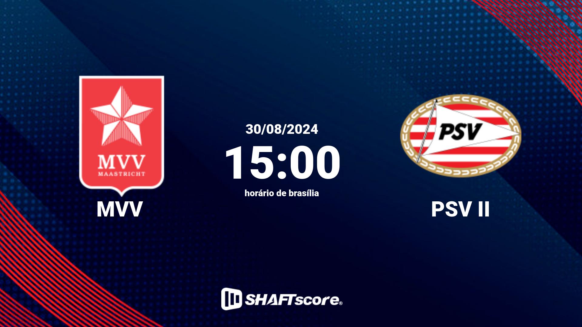 Estatísticas do jogo MVV vs PSV II 30.08 15:00