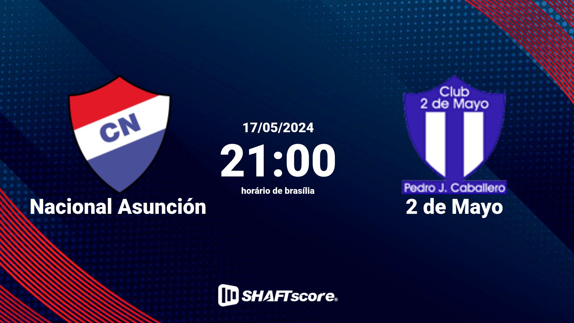 Estatísticas do jogo Nacional Asunción vs 2 de Mayo 17.05 21:00