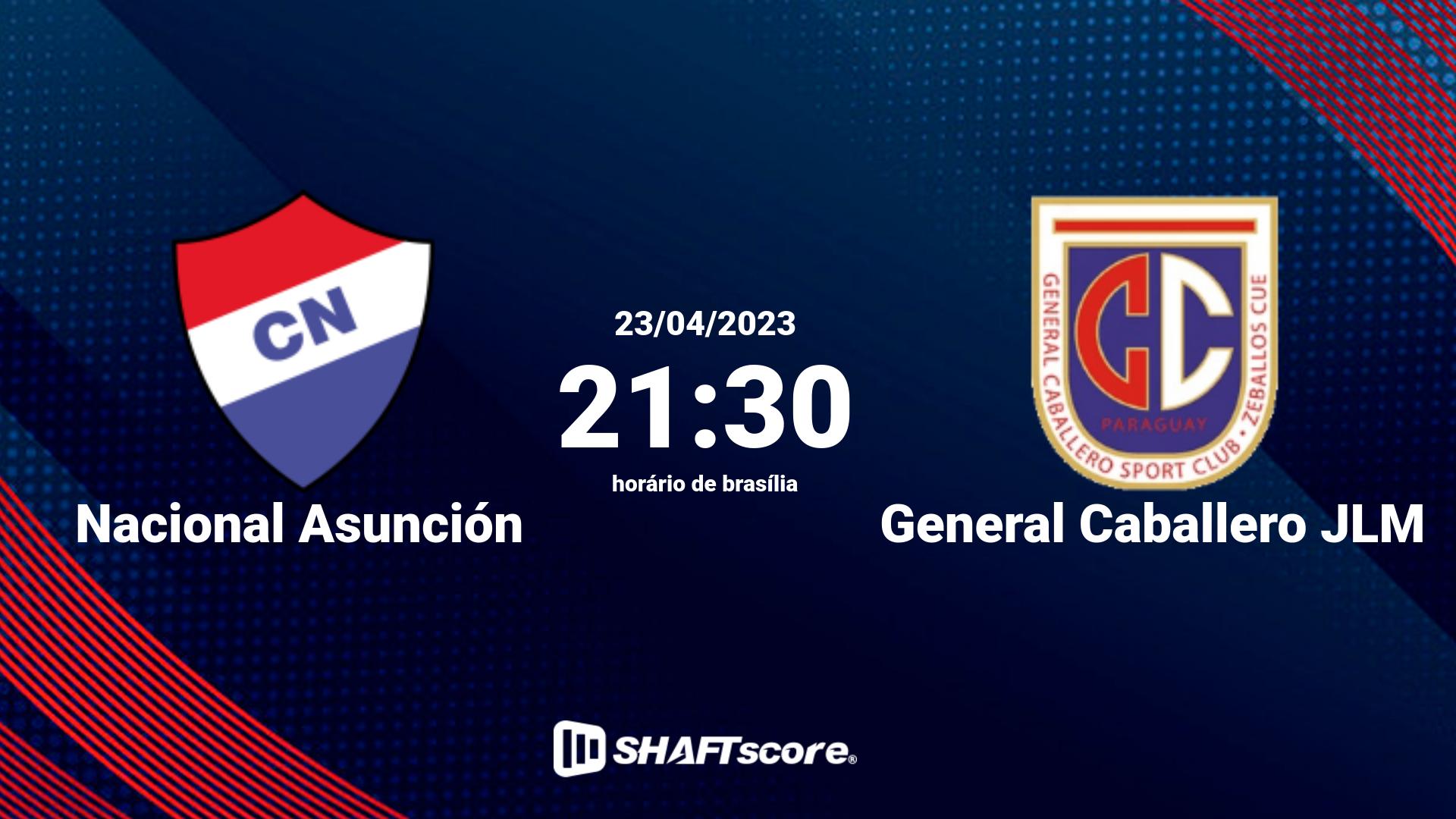 Estatísticas do jogo Nacional Asunción vs General Caballero JLM 23.04 21:30