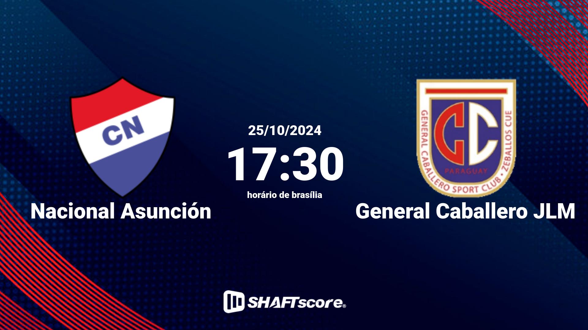 Estatísticas do jogo Nacional Asunción vs General Caballero JLM 25.10 17:30