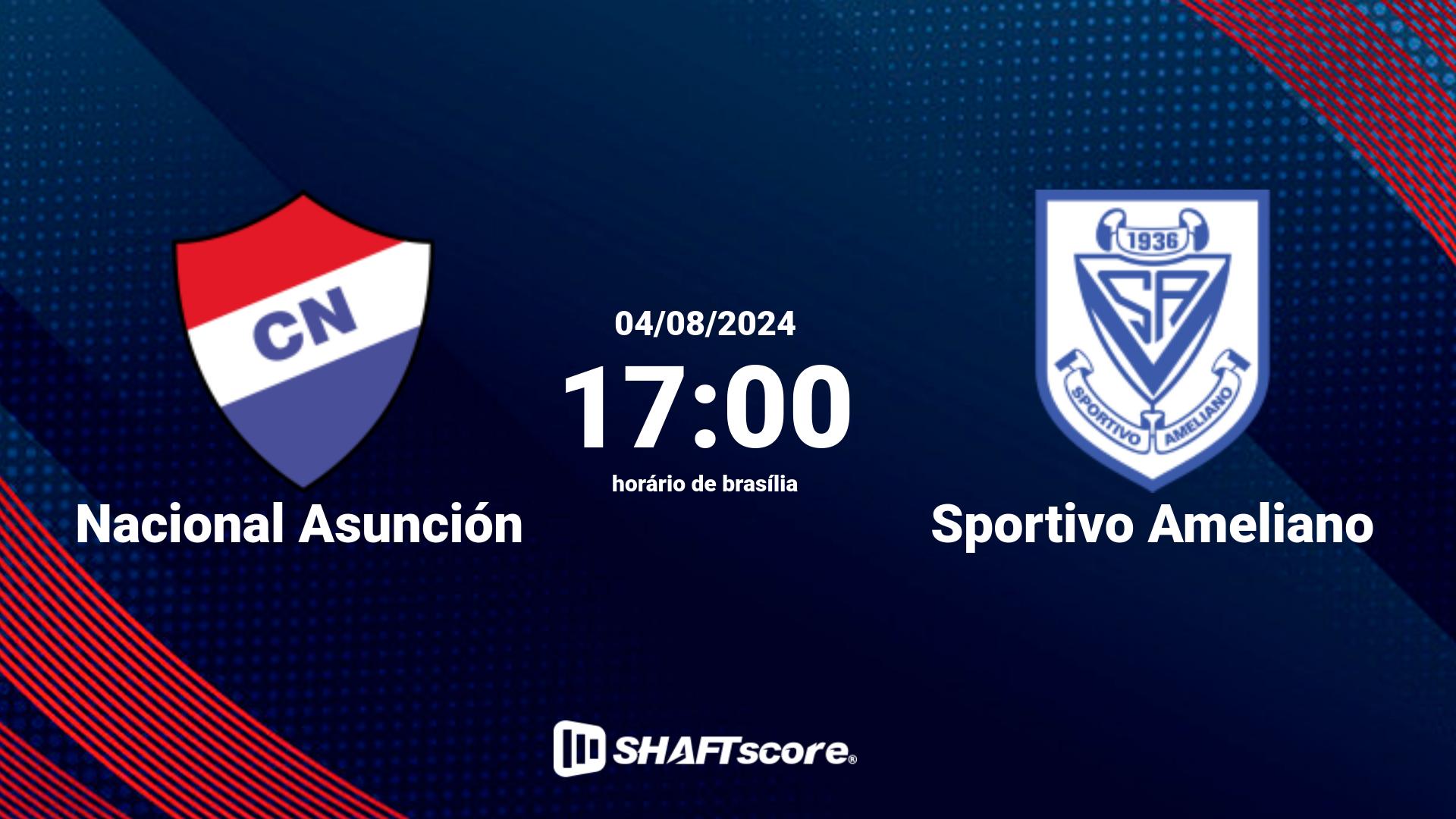 Estatísticas do jogo Nacional Asunción vs Sportivo Ameliano 04.08 17:00