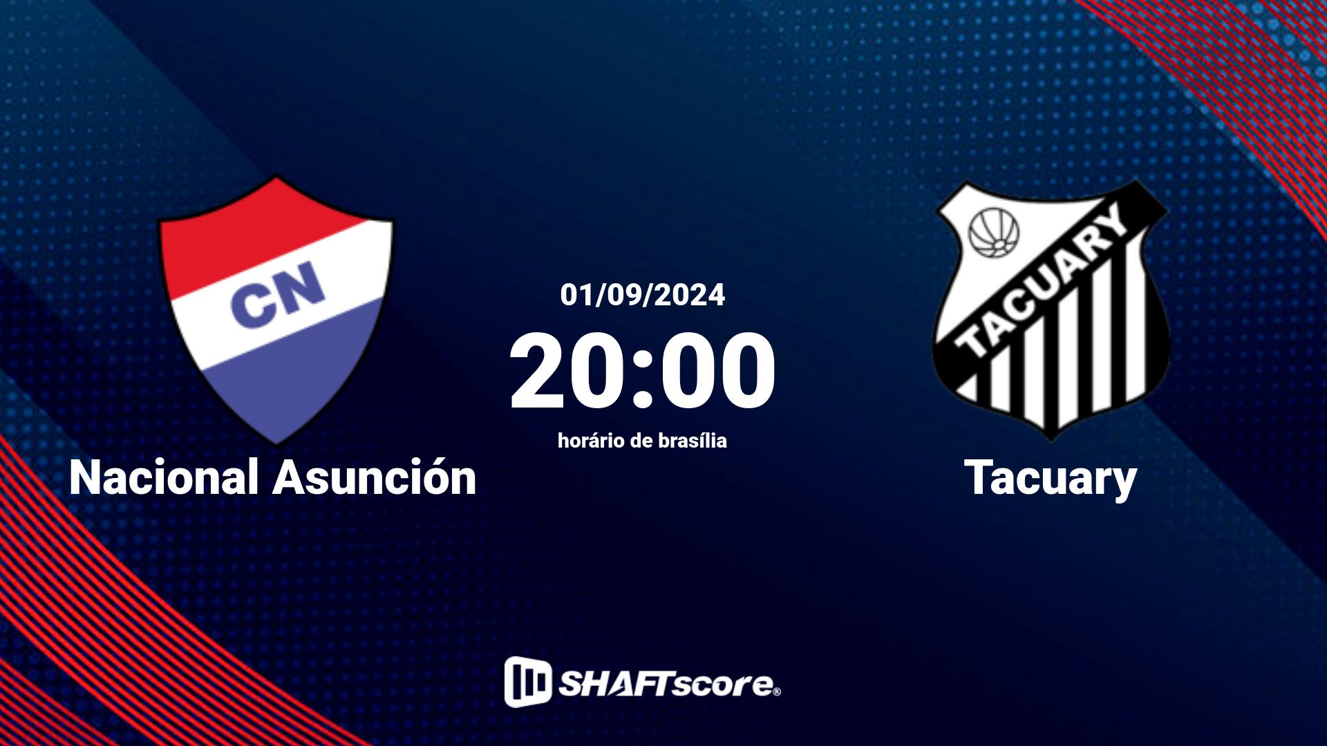 Estatísticas do jogo Nacional Asunción vs Tacuary 01.09 20:00