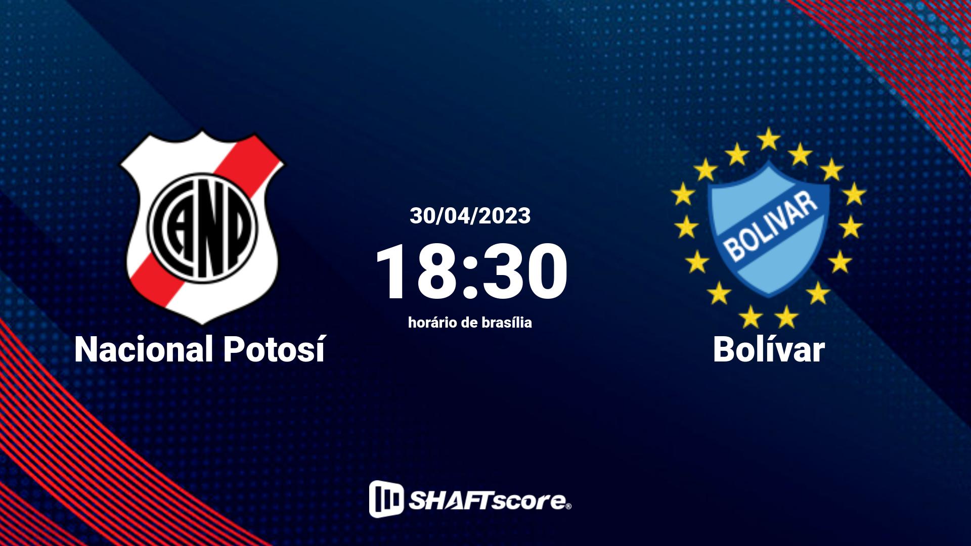 Estatísticas do jogo Nacional Potosí vs Bolívar 30.04 18:30