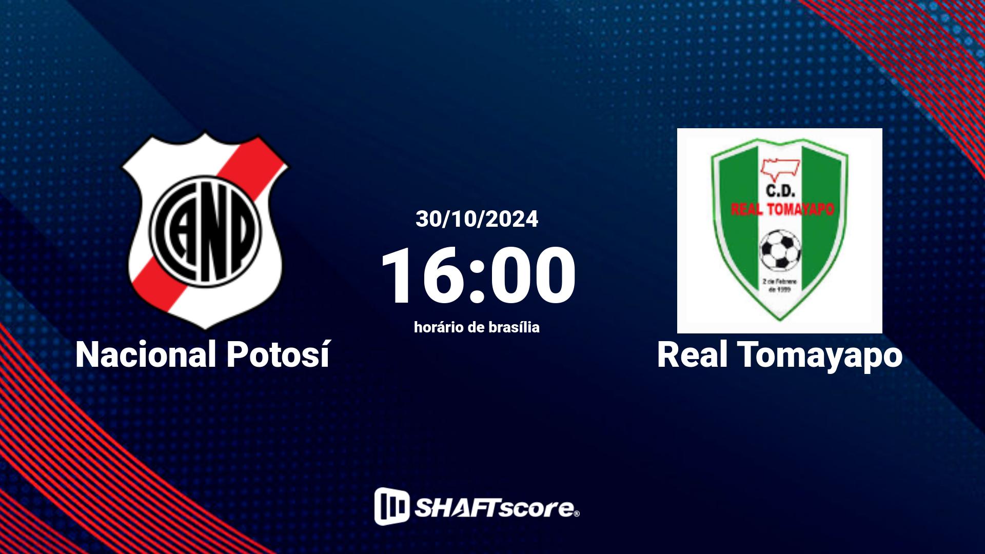 Estatísticas do jogo Nacional Potosí vs Real Tomayapo 30.10 16:00