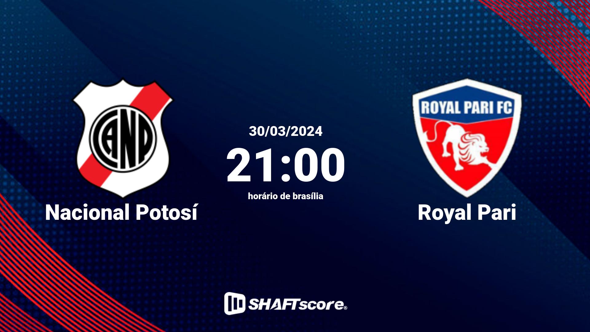 Estatísticas do jogo Nacional Potosí vs Royal Pari 30.03 21:00