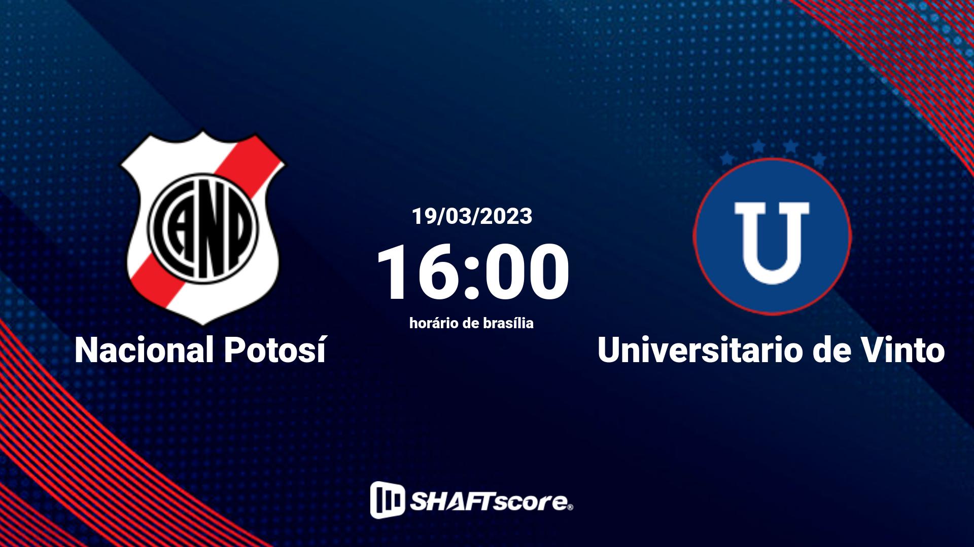 Estatísticas do jogo Nacional Potosí vs Universitario de Vinto 19.03 16:00