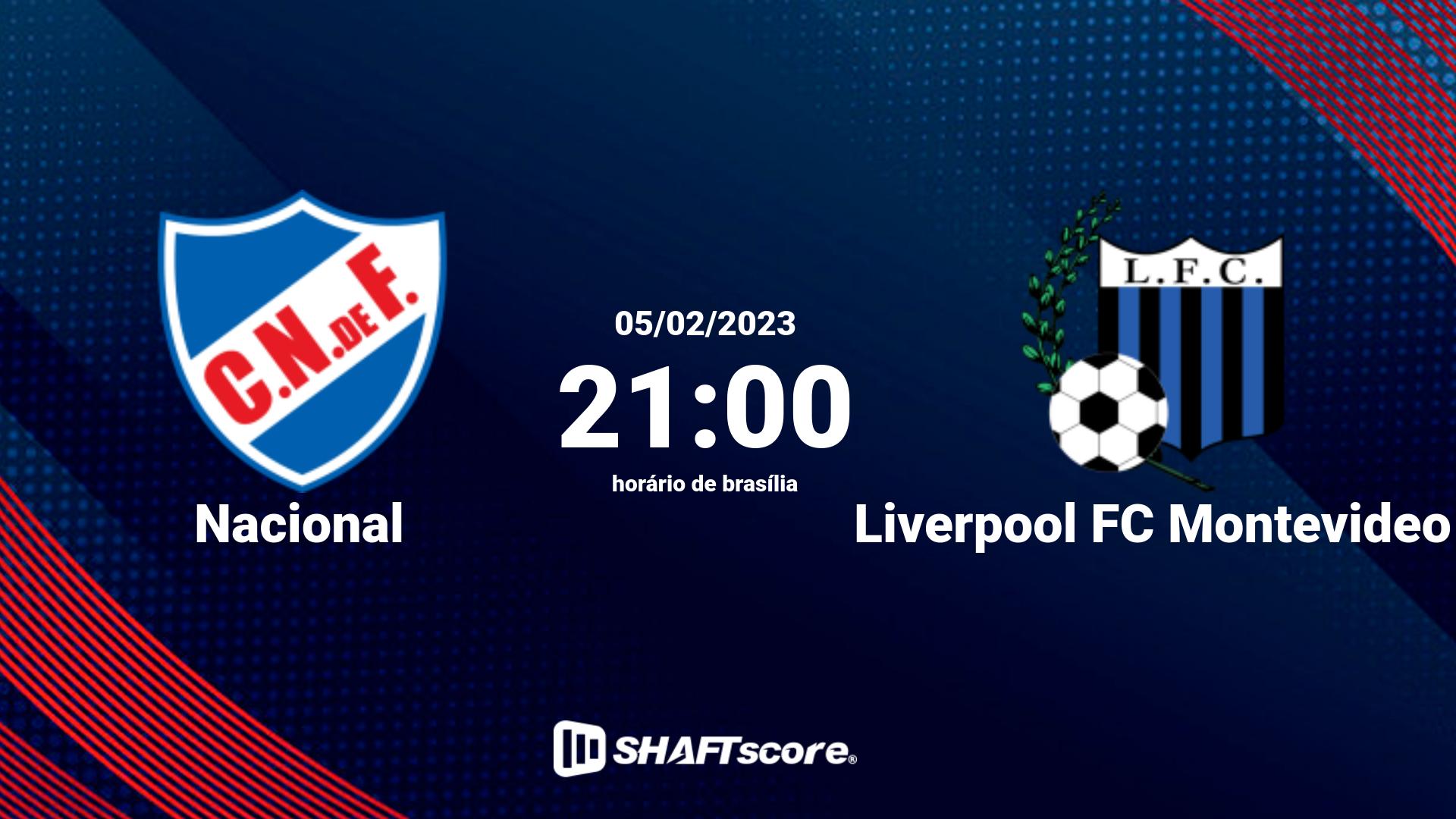 Estatísticas do jogo Nacional vs Liverpool FC Montevideo 05.02 21:00