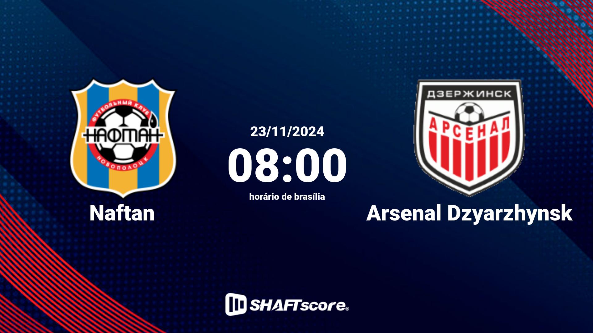 Estatísticas do jogo Naftan vs Arsenal Dzyarzhynsk 23.11 08:00