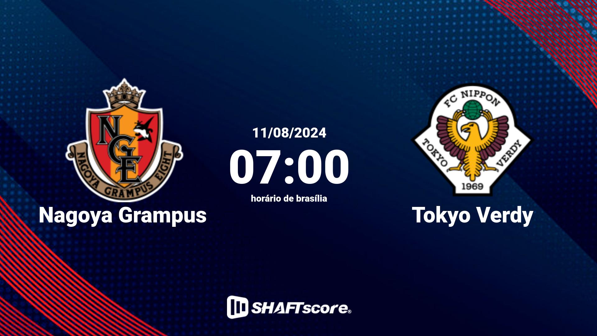 Estatísticas do jogo Nagoya Grampus vs Tokyo Verdy 11.08 07:00