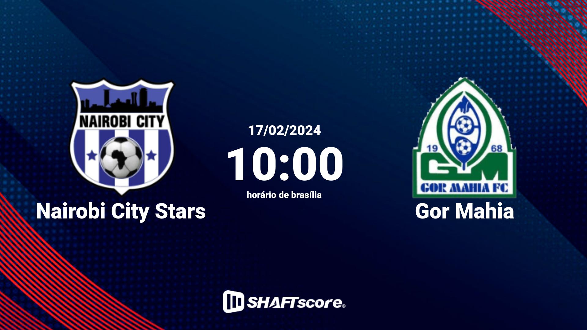 Estatísticas do jogo Nairobi City Stars vs Gor Mahia 17.02 10:00