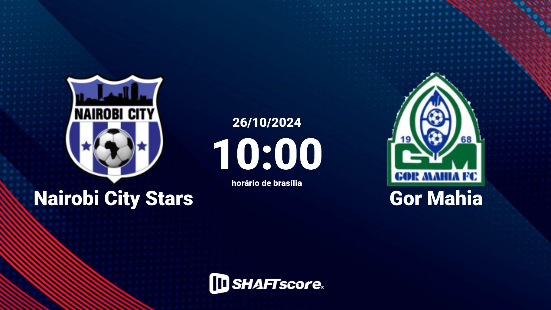 Estatísticas do jogo Nairobi City Stars vs Gor Mahia 26.10 10:00