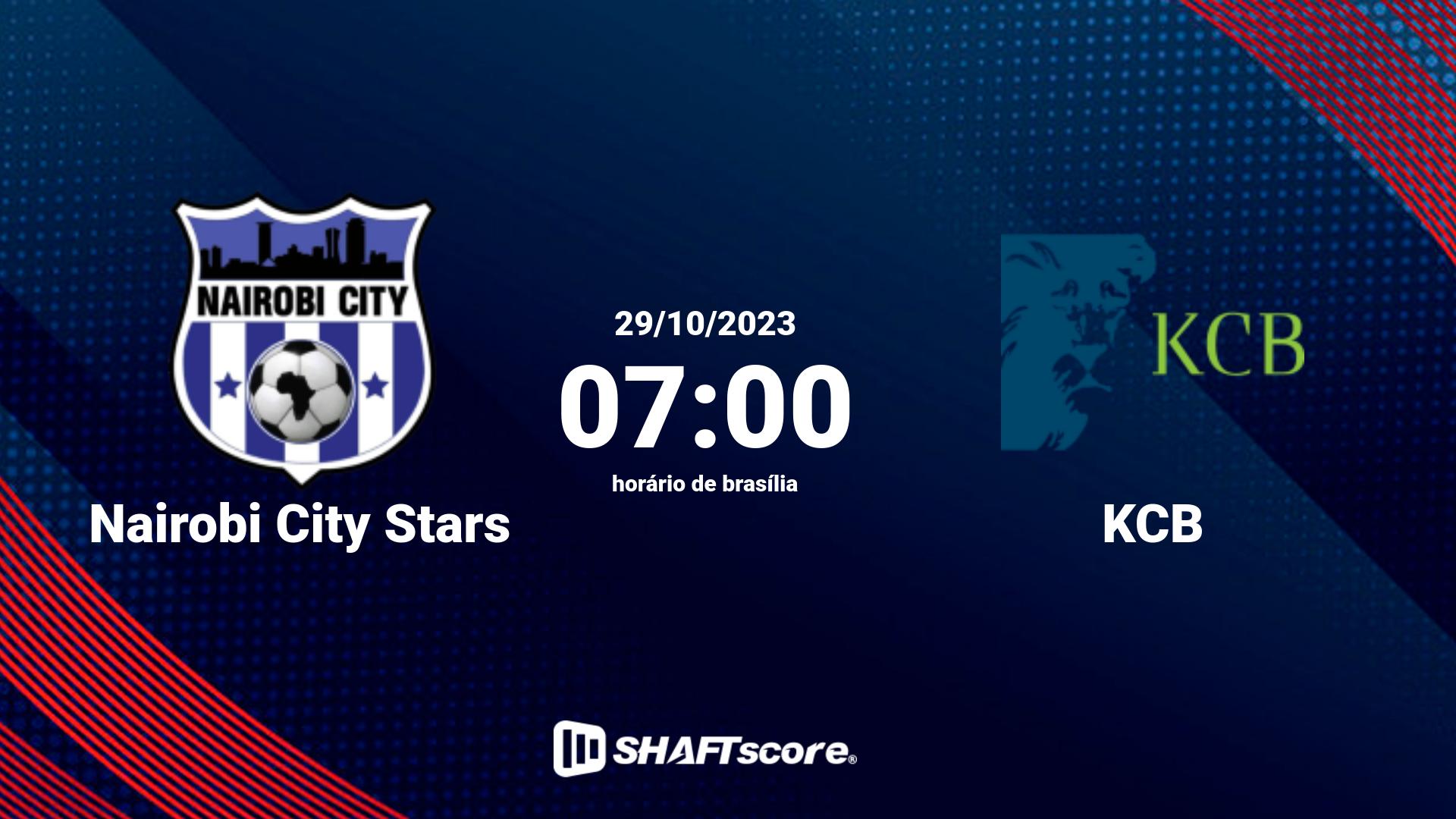 Estatísticas do jogo Nairobi City Stars vs KCB 29.10 07:00