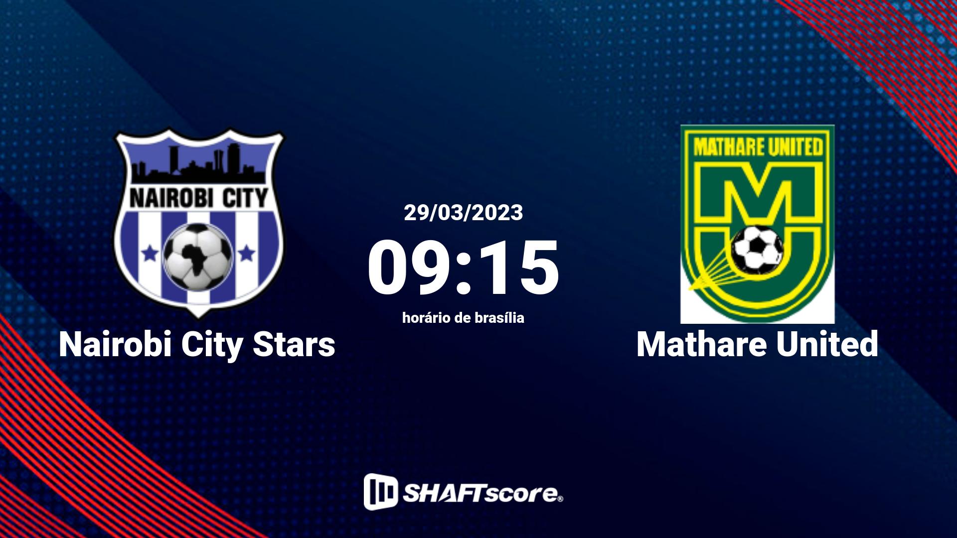 Estatísticas do jogo Nairobi City Stars vs Mathare United 29.03 09:15